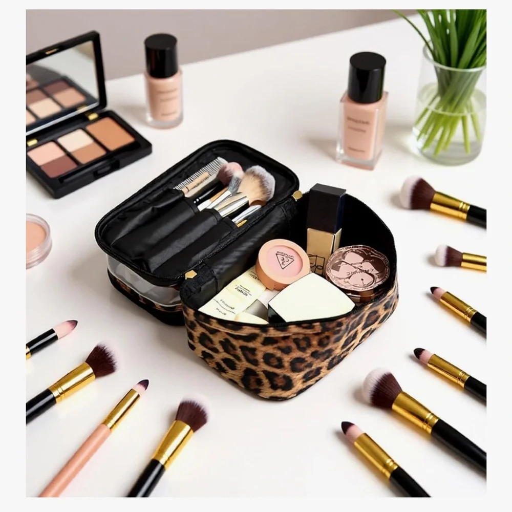 🆕 Double-layer Cosmetic Bag Makeup Bag Travel Makeup Bag